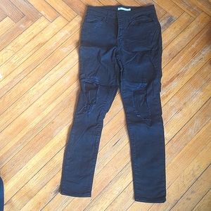 Levi's 721 Skinny High Rise Ripped Jeans